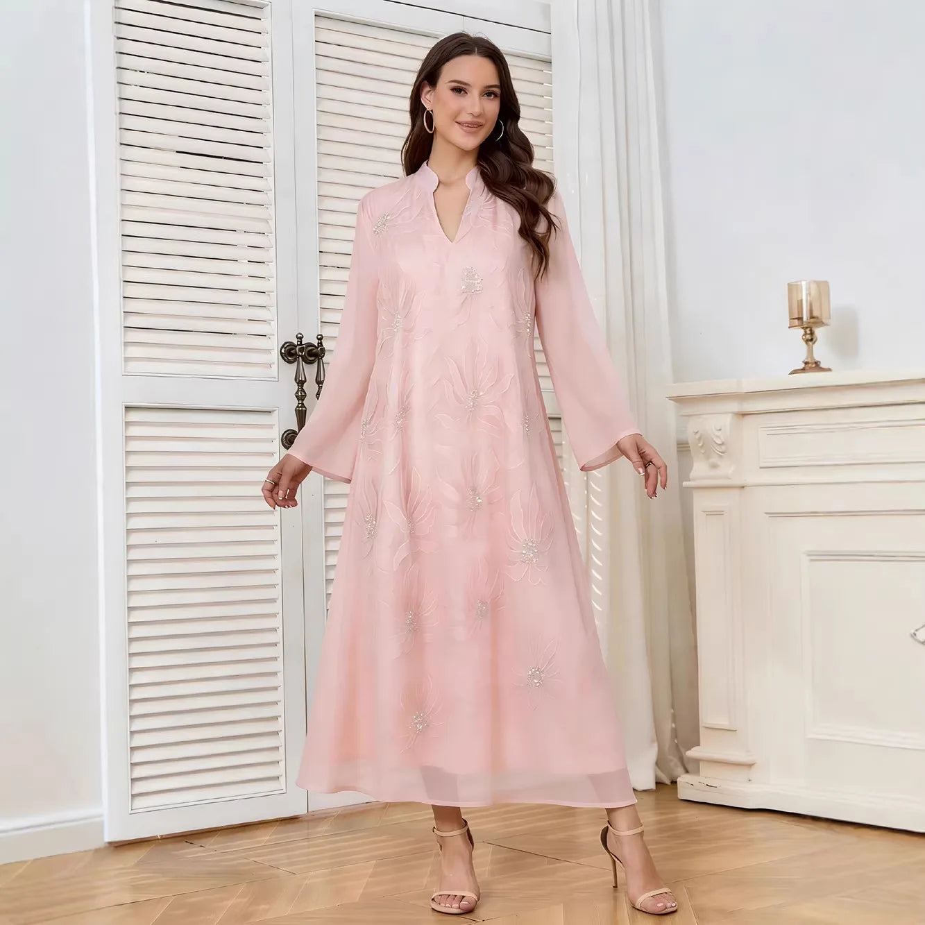 Africa Clothing Women Middle East Muslim Dress Eid Arab Beaded Islam Femme Party Jalabiya Turkey Abaya Moroccan Kaftan Robe