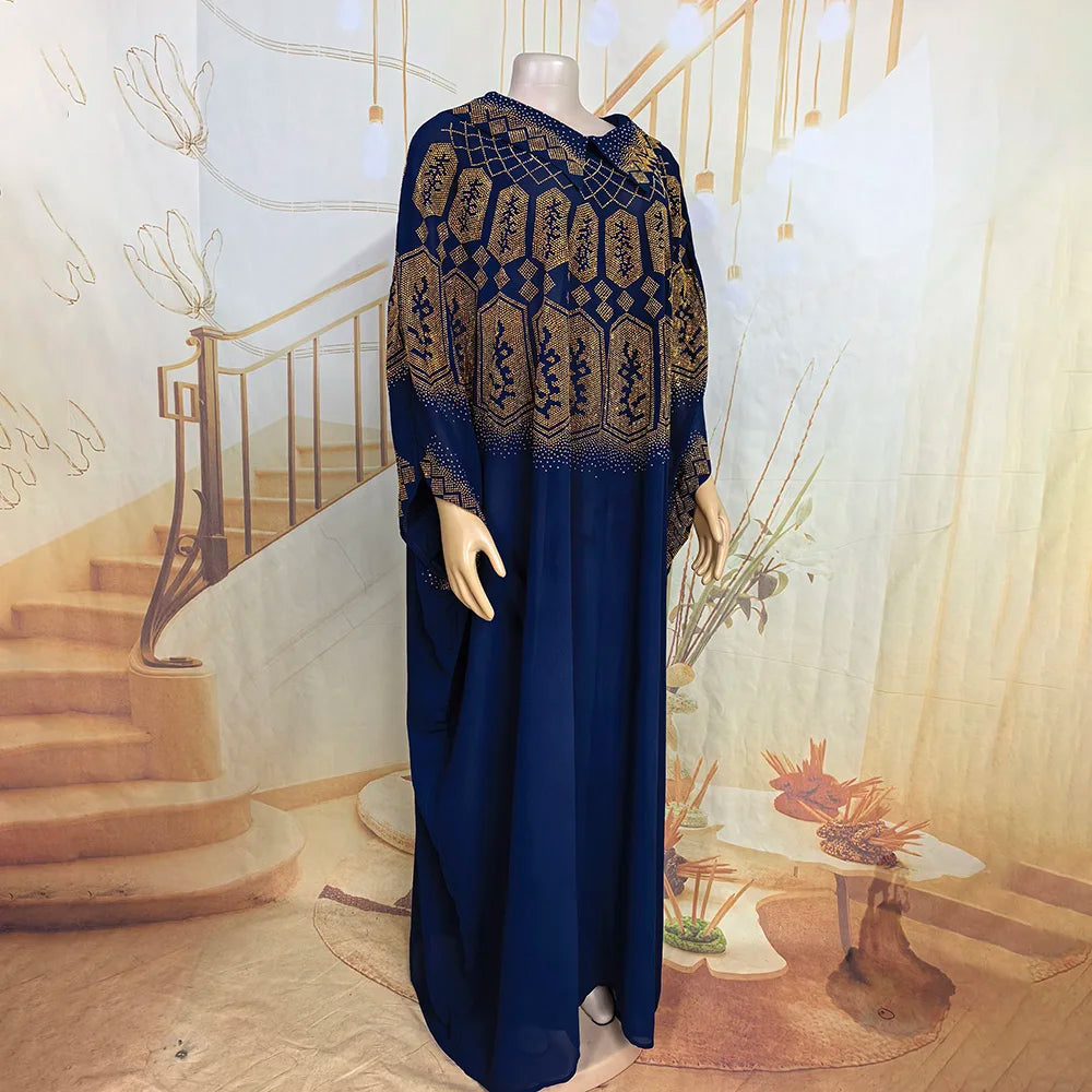 Luxury African Chiffon Dresses for Women Elegant Two-Piece Set Women Dress for Church turkey dress