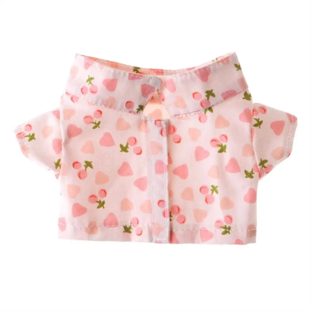 Dressing Doll Accessories Stripes Short Sleeve Black White T-shirt 20 cm Doll Clothes Doll Plush Clothing Doll Shirt Doll Pants
