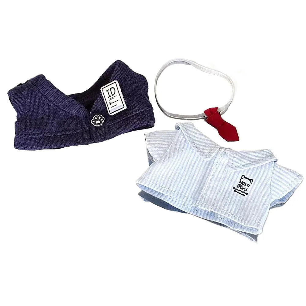 No Attributes Clothes Uniform 10cm Cotton Clothes Shirt Pants Clothes Outfit Lovely T-shirt Dress Up Set Accessories