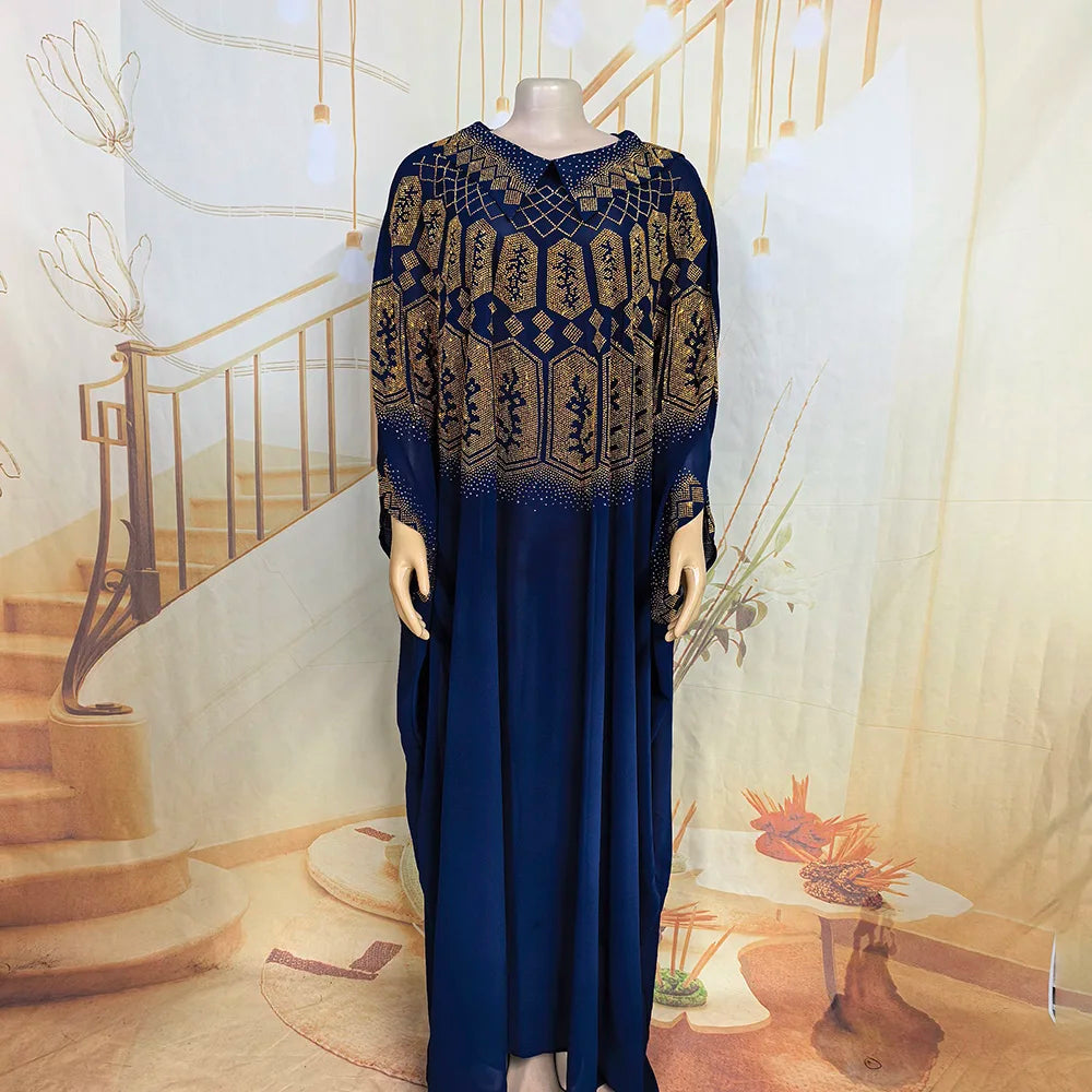 Luxury African Chiffon Dresses for Women Elegant Two-Piece Set Women Dress for Church turkey dress