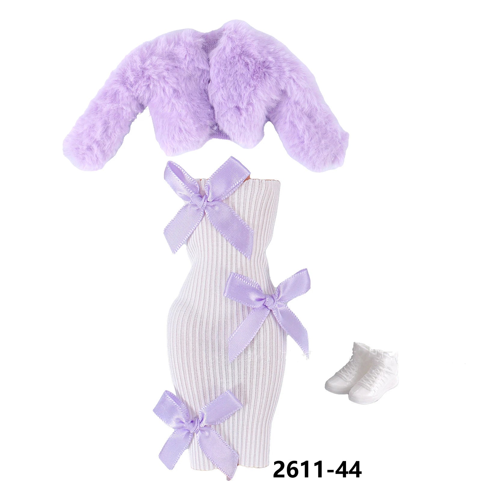 New 30cm Doll Clothes DIY Accessorie Toy Fashion Elegant Plush Jacket Girl Coat Luxury Dress Suit For 1/6 BJD FR Supermodel Doll