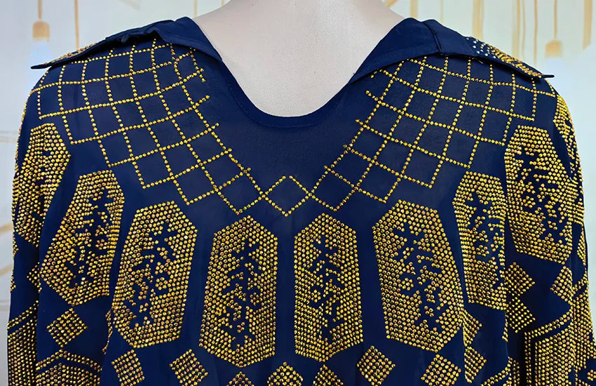 Luxury African Chiffon Dresses for Women Elegant Two-Piece Set Women Dress for Church turkey dress