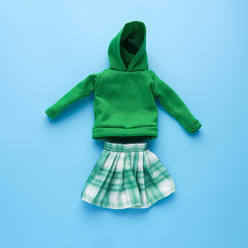 29-30cm Doll Clothes/Short Dress Fashion Tops Hoodies Sweatshirt Casual Wears 1/6 Dolls Gym Clothing Dolls Accessory
