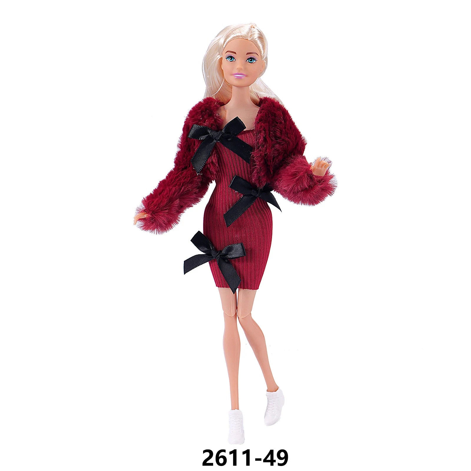 New 30cm Doll Clothes DIY Accessorie Toy Fashion Elegant Plush Jacket Girl Coat Luxury Dress Suit For 1/6 BJD FR Supermodel Doll