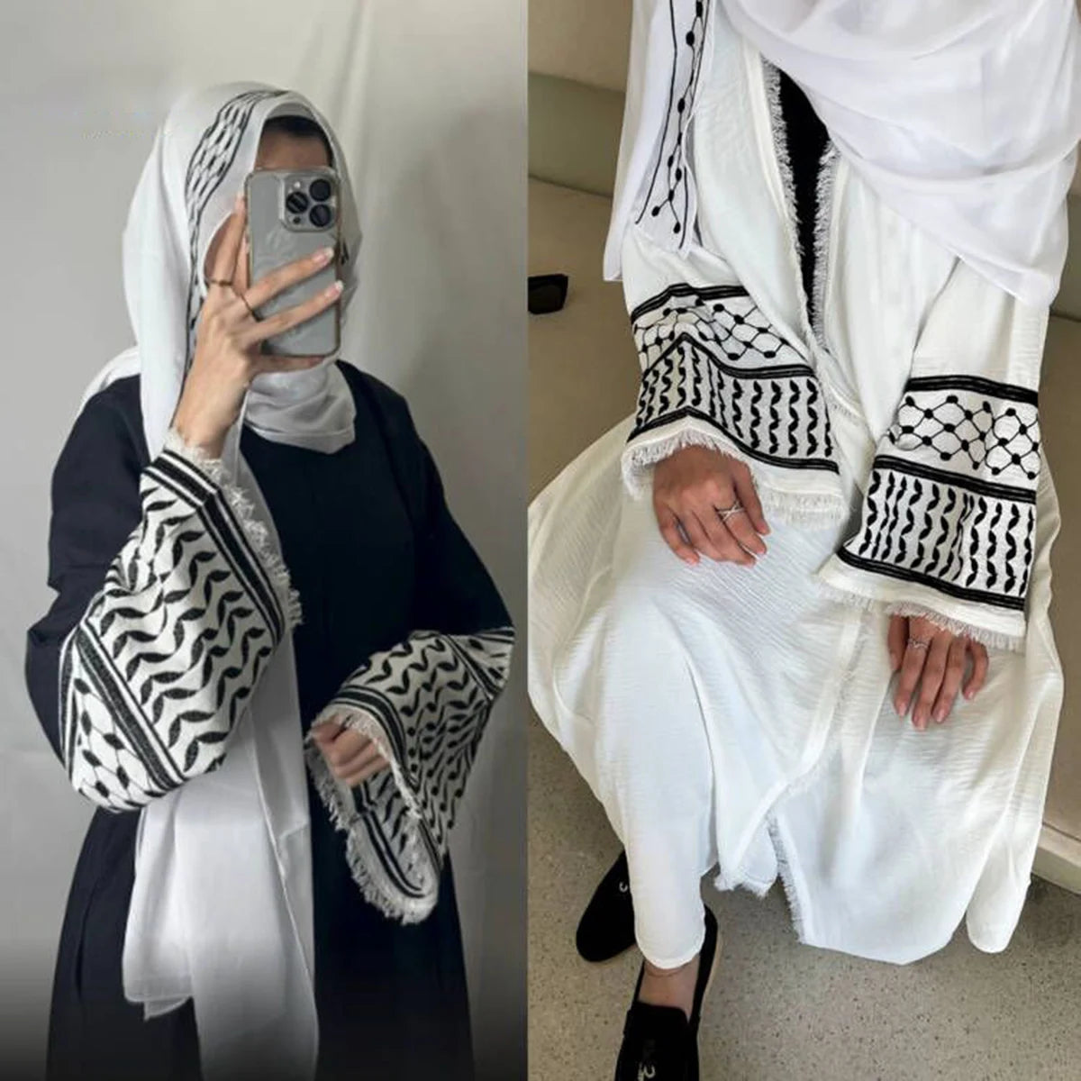 Muslim Clothing  Women's Abaya Embroidered Chador Robe Remove Edge Covering the Whole Body Tradition Islam Ramadan Prayer Dress
