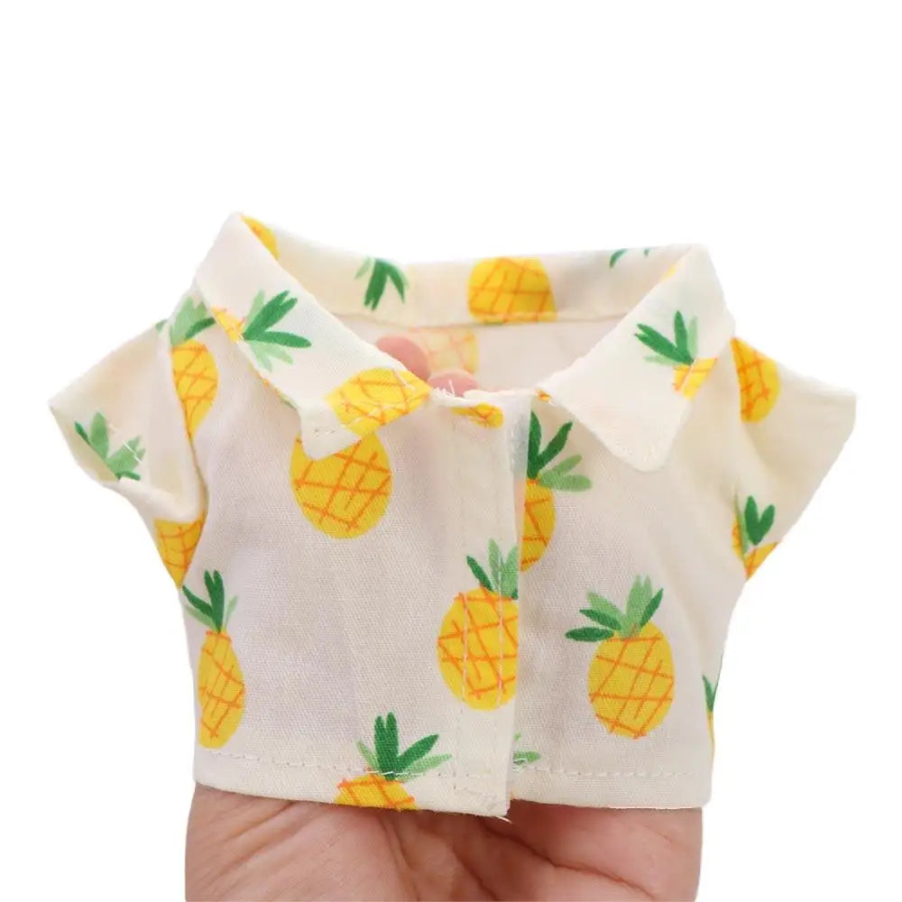 Dressing Doll Accessories Stripes Short Sleeve Black White T-shirt 20 cm Doll Clothes Doll Plush Clothing Doll Shirt Doll Pants