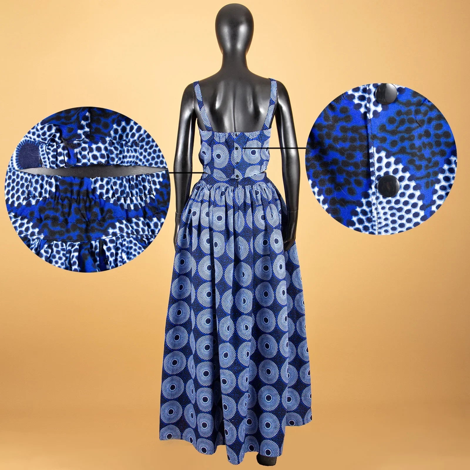 African Clothes for Women Print Crop Top and Maxi Skirt 2 Piece Set Party Outfits Traditional Clothing Ankara Attire A2326001