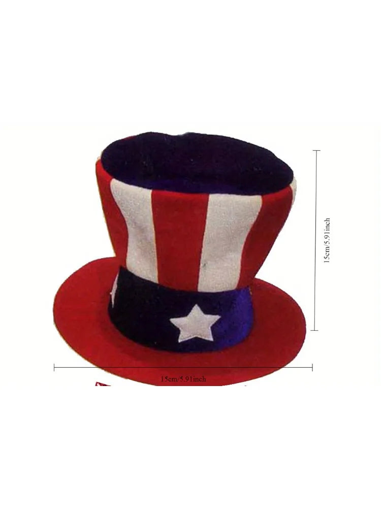 Holiday clothing accessories include Uncle Sam hat and bow tie top hat Flag clothing Patriotic accessories party party wear