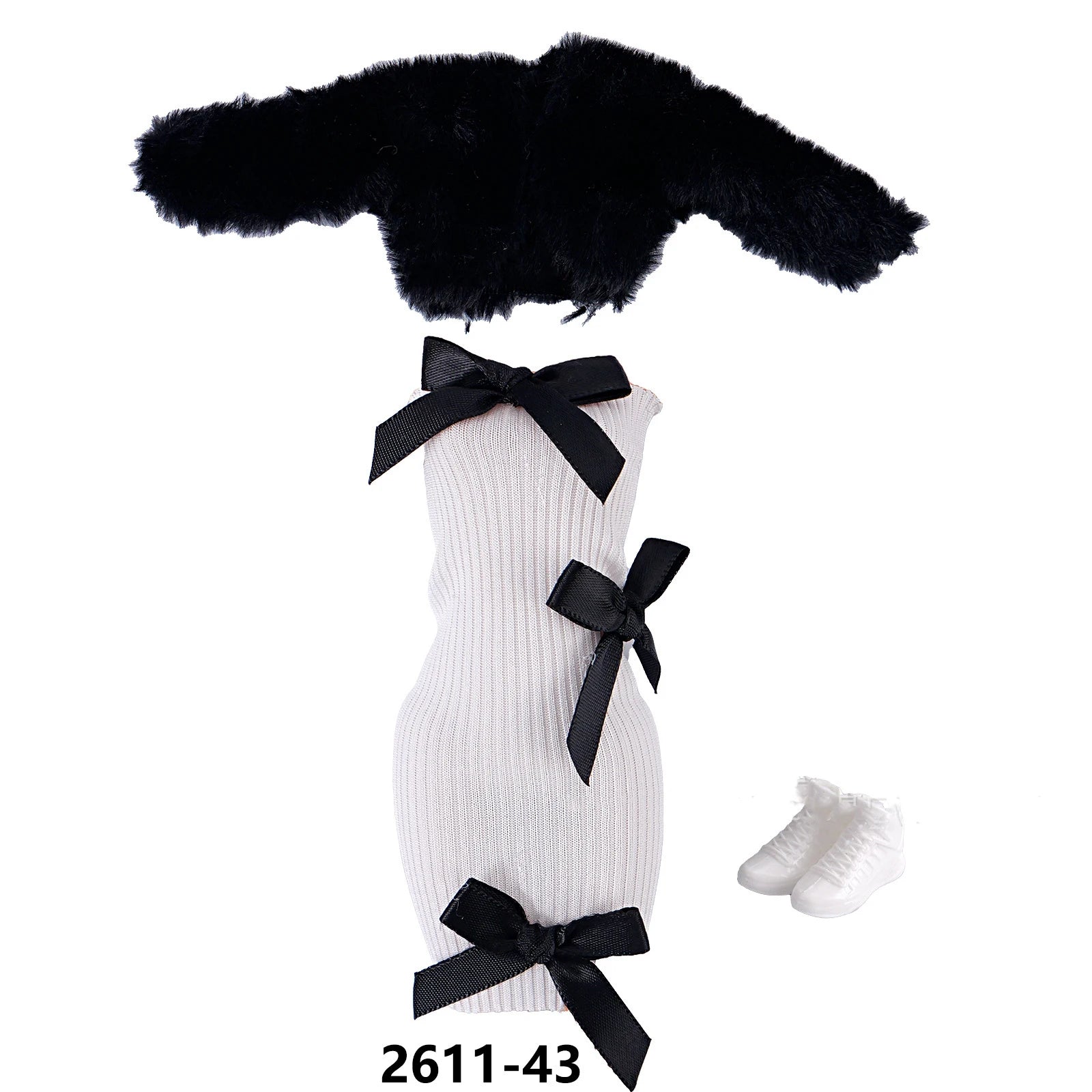 New 30cm Doll Clothes DIY Accessorie Toy Fashion Elegant Plush Jacket Girl Coat Luxury Dress Suit For 1/6 BJD FR Supermodel Doll
