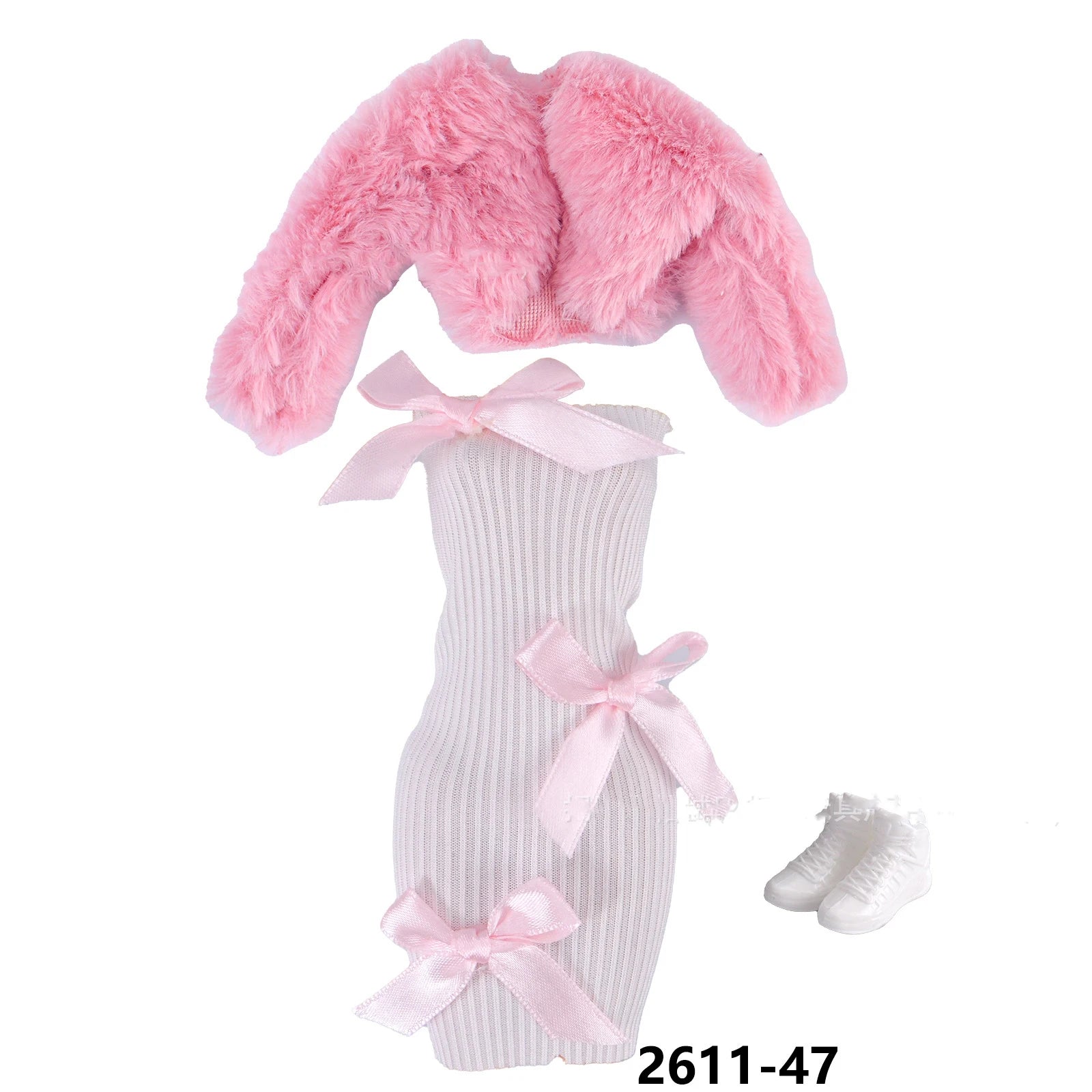 New 30cm Doll Clothes DIY Accessorie Toy Fashion Elegant Plush Jacket Girl Coat Luxury Dress Suit For 1/6 BJD FR Supermodel Doll