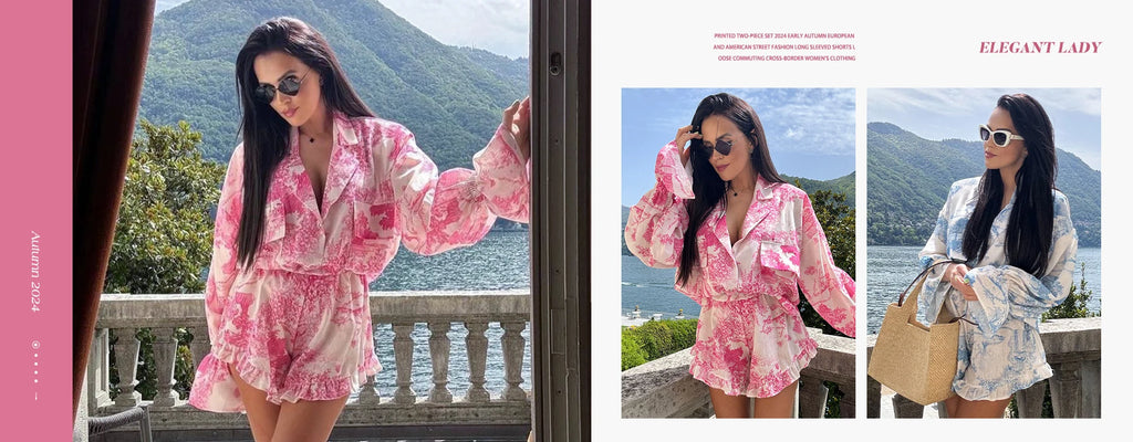 Clacive Casual Loose White 2 Piece Sets Women Outfit 2025 Elegant Long Sleeve Robes With Mid Waist Shorts Set Female Clothing