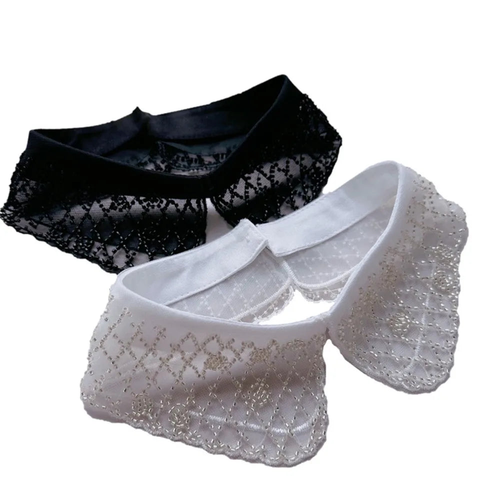 Clothing Accessory Women's Lace Collar New Lace Up Shawl Embroidered Bead Collar Detachable Shirt Dress Blouse Decor