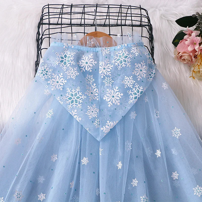 Girl Princess Cloak Children Sequin Mesh Hooded Cape Elsa Rapunzel Costume Halloween Birthday Party Clothing
