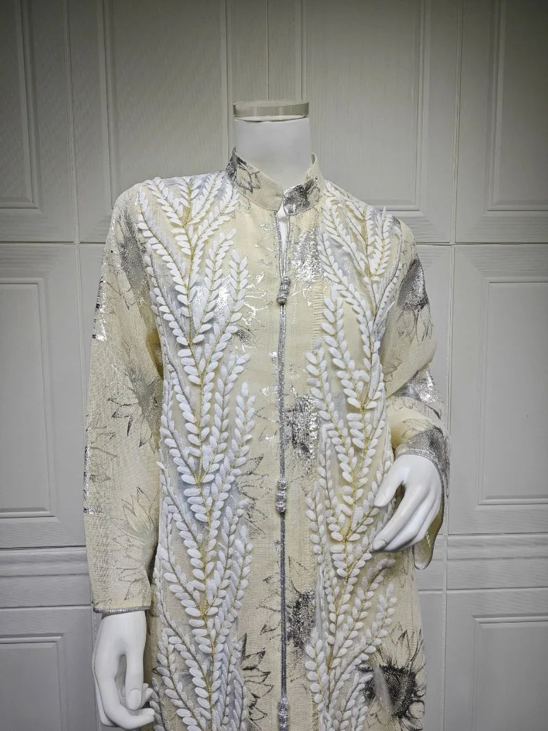 Luxury Embroidery Dubai Abaya Dress for Muslim Women Elegant Eid Islamic Party Jalabiya Clothing New Turkey Moroccan Kaftan Robe
