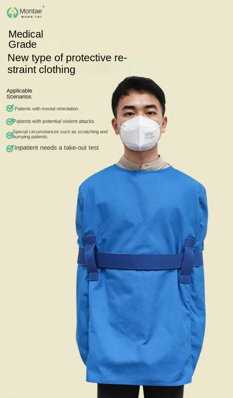 New Protective Restraint Clothing Oxford Cloth Safety Clothing Breathable Back Buckle Hidden Sleeves Portable Wear-Resistant