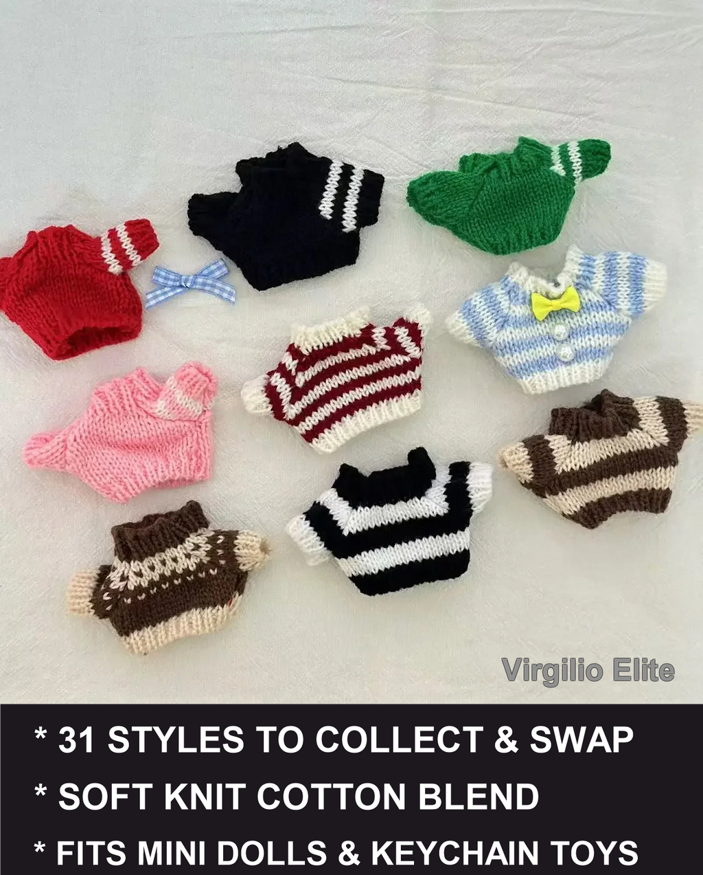 Doll Cartoon Sweater - studio photo with style options