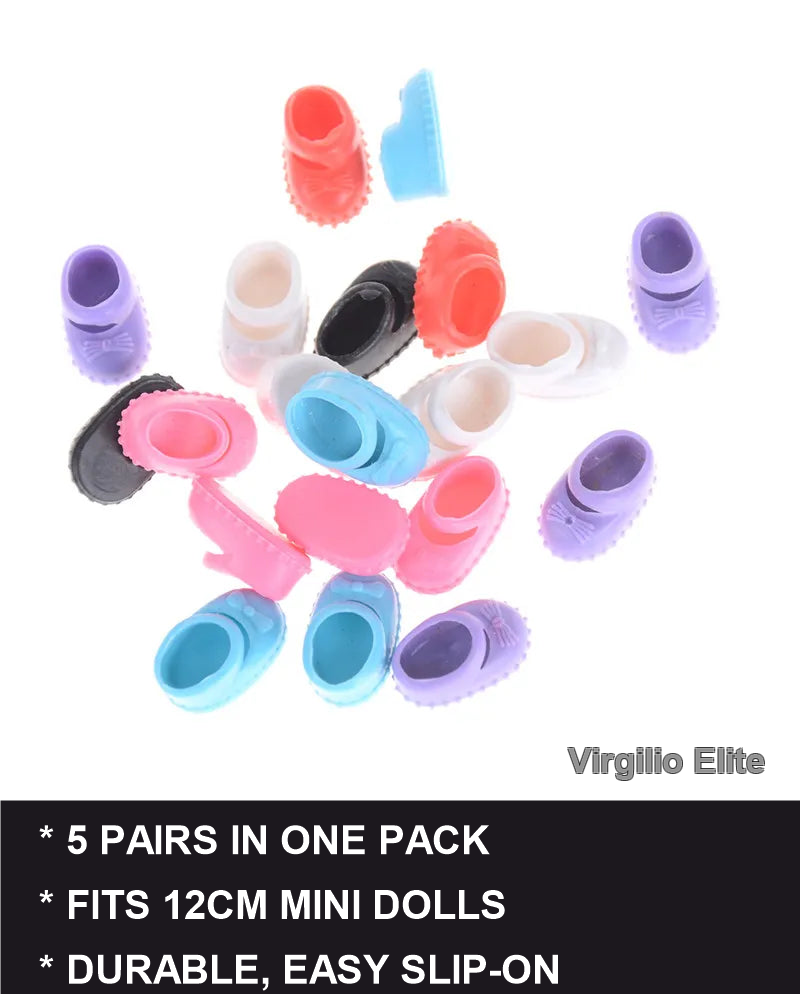 Mini Doll Shoes 5 Pairs - studio photo